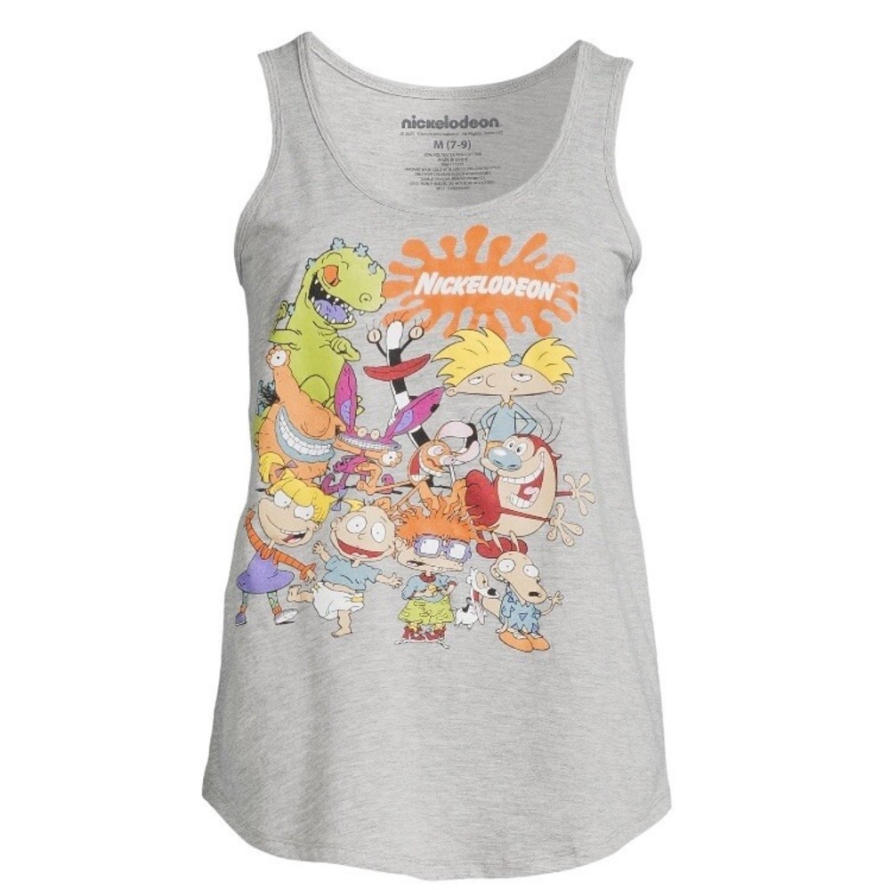 Nick Tunes Juniors Tank Top XS 1 New with Tags Cartoon Nickelodeon Heather Gray